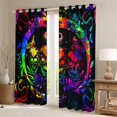 thumbnail image 2 of Castle Fairy Adults Female Men Abstract Gradient Skull Black Out Curtains,Bohemian Starry Sky Curtains Pack of 2 (42x63 Each),Gothic Style Animal Bedroom Curtains,Ultra Soft Home Decor, 2 of 6