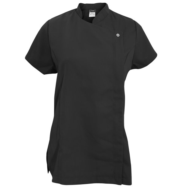 Dennys - Túnica de esteticista diseño asimétrico con cremallera para mujer (Negro) Dennys UTBC3465_black