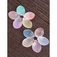 thumbnail image 4 of U8MO 10pcs 22mm Flower Petal Lampwork Glass Loose Pendant Beads for Jewelry Making-Half Orange, 4 of 4