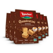 Loacker Quadratini Espresso, Non-GMO Cream-Filled Cream-Filled Bite-Size Wafer Cookies, 7.76 oz, Pack of 6