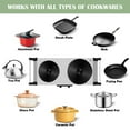 thumbnail image 4 of Techwood 1800W Stainless Steel Dual Hot Plate with Stay Cool Handles, Stainless Steel Hot Plate for Kitchen, Dorm, and Camping(Silver), 4 of 7