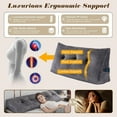 thumbnail image 4 of Large Wedge Pillow Headboard，Queen Triangular Headboard Pillow，Reading Pillow Bed with a Roll Pillow for Bed Sitting Up Sleeping，Backrest Cushion Headboard Gap Pillow for Back，Coffee, 4 of 8
