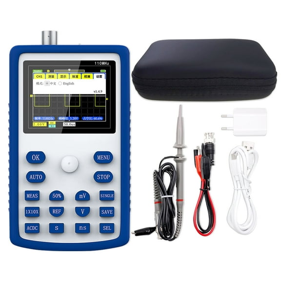 Professional Digital Oscilloscope Portable Storage Oscilloscope Kit 110MHz Bandwidth 500MS/s Sampling Rate Waveform Storage