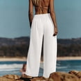 thumbnail image 6 of RUTAYY Women's Pants High Waist with Pocket Solid Color Casual Everyday Wear Breathable Loose Fit Relaxed Holiday Trousers, 6 of 7