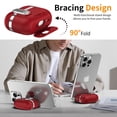 thumbnail image 2 of Dteck Case for Apple AirPods Pro 3rd Generation,Shockproof PU Leather with Lock Case Built-in Fold-out Phone Stand Cover with Carabiner Keychain for AirPods Pro 3 (2025), Red, 2 of 7