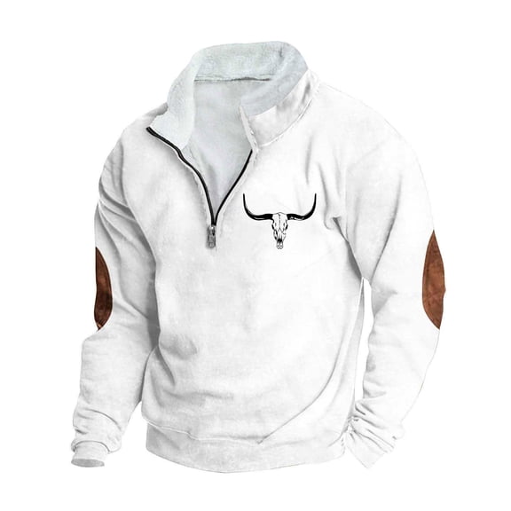 zfwon Mens 1/4 Zip Pullover Sweatshirts Plus Size Stand Collar Long Sleeved Jumpers Mens Winter Fashion Fleece Lined Tops Outdoor Running Pullover Daily Life Coat