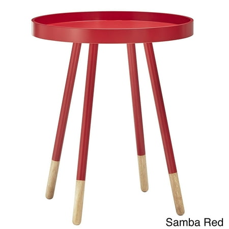 Round Accent Side End Table with Tall Metal Table Legs and ...