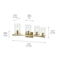 thumbnail image 5 of 45498NBRCLR Kichler Lighting Crosby - 4 Light Bath Vanity-8.75 Inches Tall and 31.25 Inches Wide-Natural Brass Finish-Clear Glass Color, 5 of 5