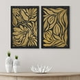 thumbnail image 4 of IDEA4WALL Canvas Print Wall Art Set Botanical Golden Leaf And Floral Illustration Duotone Flowers Pattern Digital Art Neutral Wall Decor Boho Minimal for Home Decor - 24"x36"x2 Panels, 4 of 5
