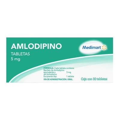 Amlodipino Medimart 5 mg, 30 tabletas