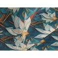 thumbnail image 3 of Ambesonne Watercolor Floral Quilted Coverlet 3 Pcs, Surreal Garden, King Size, Dark Teal Burnt Orange, 3 of 4