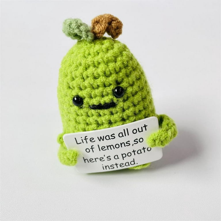 Mini Handmade Cucumber with Card Knitted Avocado Toy Creative
