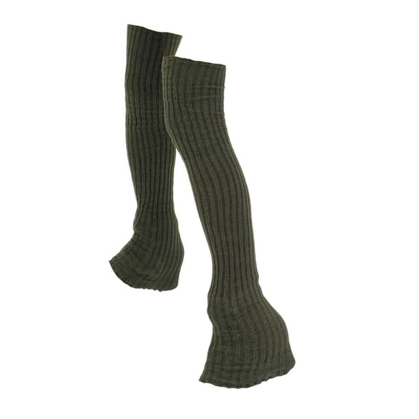 Calentadores de Piernas para Patinaje sobre Hielo, Calentadores de Piernas de Punto, Ligeros, Cómodos, Calcetines de Patinaje sobre Hielo Modernos, Ca verde oscuro