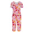 thumbnail image 6 of Garbnen Valentine Pajamas for Women Set V Neck Short Sleeve Sleepwear Capri Pants Heart Print 2 Piece Womens Pajama Set with Pockets, 6 of 7
