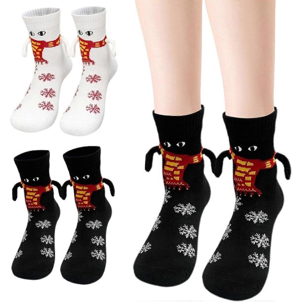 Magnetic Holding Hands Socks for Women Men, Funny Socks for Couple, Crazy Silly Sock for Adult Kids,Family