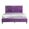 thumbnail image 2 of Passion Furniture Julie Purple Tufted Upholstered Low Profile Queen Panel Bed, 2 of 3