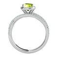 thumbnail image 4 of Mauli Jewels Rings for Women 0.99 Carat Diamond and Cushion Shaped Peridot Ring prong 10K White Gold, 4 of 7