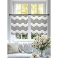 thumbnail image 6 of Sheer Curtains 45 Inches Long, Grey Ripple Light Filtering Window Curtains for Living Room/Bedroom, Simple Gray White Waves Aesthetics Rod Pocket Voile Sheer Curtain Drapes, 52"W x 45"L, 2 Panels, 6 of 8
