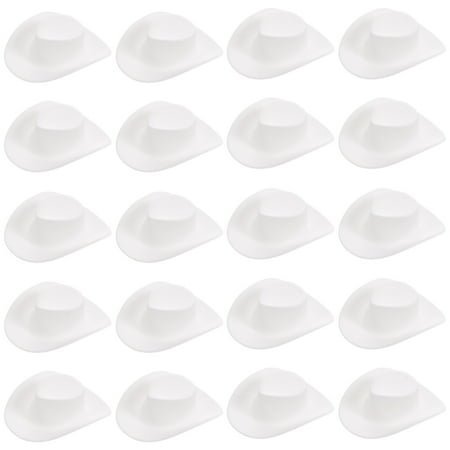 

Mini cowboy hats 20pcs Mini Cowboy Hats Miniature Western Hats Pretend Play Doll Party Accessories