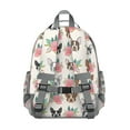 thumbnail image 3 of Boston Terrier Dog and Flower Florals Backpack for School,Cute School Bag,Schoolbag with Adjustable Shoulder Straps & Padded Back,15.25"x11.5"x5.25", 3 of 6