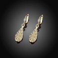 thumbnail image 3 of Pendientes colgantes de lágrima con diseño hueco en oro de 18 quilates, oro rosa y oro blanco., 3 of 5