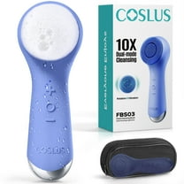 COSLUS Face Scrubber Facial Cleansing Brush,2 in 1 Spin Vibration Patented Tech,Silicone Electric Exfoliator Scrubber with Automatic Foaming,Men Women