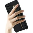 thumbnail image 3 of Samsung Galaxy A13 5G/A04S Phone Case for Women with Card Holder,Samsung A13 Case Wallet Crossbody Lanyard with Strap,Credit Card Slots Kickstand Case with Ring Holder,Black, 3 of 8