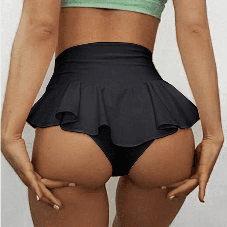 Fulorrnie Underwear for Women Breathable High Waist Tummy Control Panties Cute Cheeky Stretchable Comfort Panty  Black  XXXXL