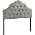 thumbnail image 2 of Modern Contemporary King Size Fabric Headboard, Grey Fabric, 2 of 4