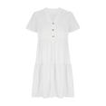 thumbnail image 4 of asjyhkr Womens Short Sleeve Tops Oversized V Neck Loose Fitting Comfy Lightweight Soft Tees Solid Color, 4 of 6