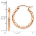 thumbnail image 3 of FB Jewels Leslie's 14K Rose Gold 2mm Polished Hoop Earrings, 3 of 3