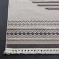 thumbnail image 3 of SAFAVIEH Urban Thornton High Low Circle Striped with Fringe Area Rug, Grey/Light Grey, 8' x 10', 3 of 8