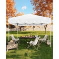 thumbnail image 3 of Abri de Jardin Pliante Robuste 10 X 10 Pi, Pavillon Extérieur avec 3 Hauteurs Réglables, Installation Sans Outils – Comprend Sacs de Sable, Piquets, Cordes Rigides, Sac de Transport – Blanc / Vert / Bleu / Kaki / Gris / Noir, 3 of 7