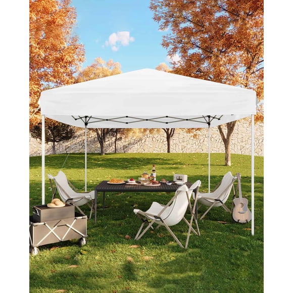 3x3m Pop-Up Canopy Tent, 210D Oxford Fabric Folding Gazebo with Carry Bag, Black, for Outdoor Events, Parties, Patio