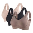 thumbnail image 2 of Women's Sports Bra Everyday Bra Wireless Front Closure Padded Racerback Comfort Breathable Yoga Activewear Daily Lounge | CSEONE,Coffee M, 2 of 8