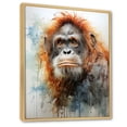 thumbnail image 2 of Designart "Impressionist Jungle Apes I" Orangutan Floater Framed Canvas Art Print, 2 of 5