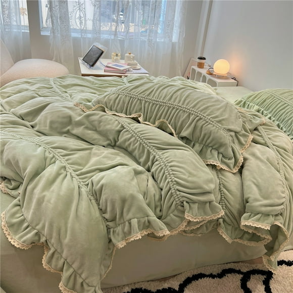 XmhyTop Bed Sheets Set, Bedding Sheets Pillowcases Kit, Twin Bed Set, Hotel Bedding, Home Decor(Green)