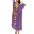 thumbnail image 4 of snowsong Bathing Suit Swimsuit Coverup Beach Dress Swimsuit Cover Up Summer Casual Short Sleeve Bathing Swim Suit Coverup Long LoungeWear Womens Swimsuits Beach Cover Up Purple, 4 of 7