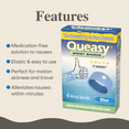 thumbnail image 2 of Three Lollies Queasy Wrist Bands - Natural Non-Drowsy Nausea Relief & Sickness Prevention - Travel & Motion Sickness Bands - Relief from Nausea - Blue - 2 ct (4 Wristbands), 2 of 7