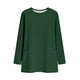 thumbnail image 3 of Tops de Manga Larga de las Mujeres Casual Color Sólido Cuello Redondo Suelto Encaje Superior con Bolsillo, Tops de Manga Larga de las Mujeres, 3 of 8