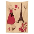thumbnail image 3 of Ambesonne Heels and Dresses Tablecloth Rectangular Table Cover, Retro French, 60"x84", Pale Salmon Dark Brown, 3 of 4