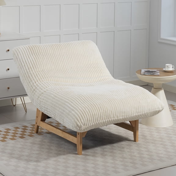 Bean Bag Chair, Paproos Bean Bag Chair for Adults, Corduroy Upholstered Lazy Sofa, Modern Oversized Accent Chair Reading Chair, Lounge Sofa for Living Room Bedroom, White