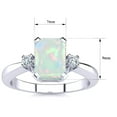 thumbnail image 5 of SuperJeweler 2 1/2 Carat Octagon Shape Created Opal and Diamond Ring In Sterling Silver For Women, 5 of 6