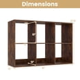 thumbnail image 3 of Costway 6-Cube Bookshelf, Modern Cubby Bookcase with Back Guardrail & Anti-tipping Kits Brown, 3 of 10
