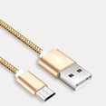 thumbnail image 3 of EeaseCA 1 Meter 2.1A Charger Cable Nylon Braided Micro USB Data Sync and Charging Cable for Android Phones Tablets Galaxy S7/ S6/ Pixel/ Xperia/ Lumia (Gold), 3 of 7