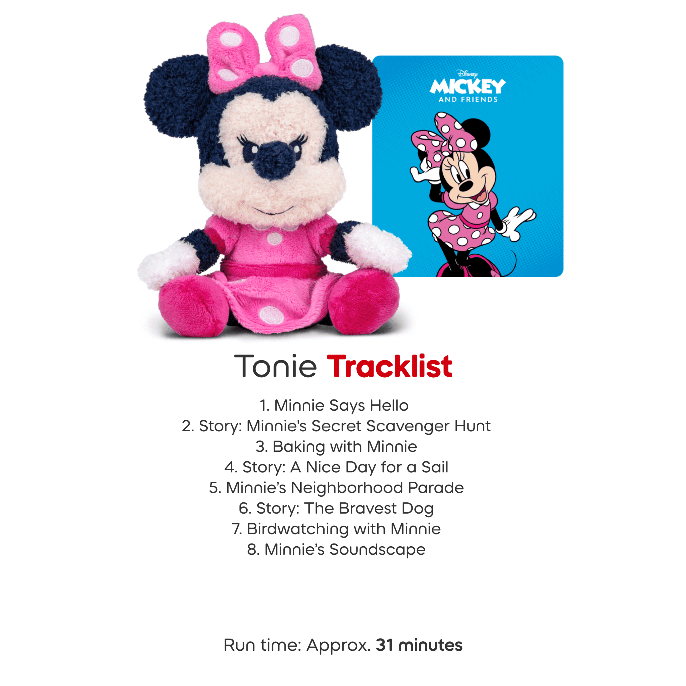Tonies Cuddle Tonie Minnie Mouse Audio Toy Plush from Disney, Age Group 3+