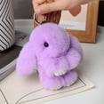 thumbnail image 4 of Fluffy Bunny Keychain, Faux Rabbit Fur Bunny Bag Charm, Cute Plush Bunny Key Ring for Backpacks, Purses, Keys, Multiple Colors Available, 4 of 7