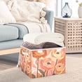 thumbnail image 3 of Yayeee Collapsible Cube Storage Bin with Lid Fabric Closet Decorative Basket with Handles, Abstract Orange Flowers, 3 of 7