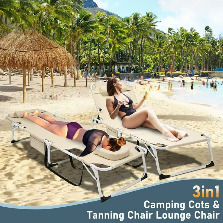 Docred 2-Pack Outdoor Chaise Lounge Chair, Fold Camping Docred 2-Pack Outdoor Chaise Lounge Chair, Fold Camping