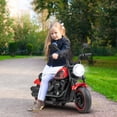 thumbnail image 3 of Costway Motocicleta eléctrica para niños de 6 V con ruedas de entrenamiento, faros LED, tablero de música, color rojo, 3 of 3
